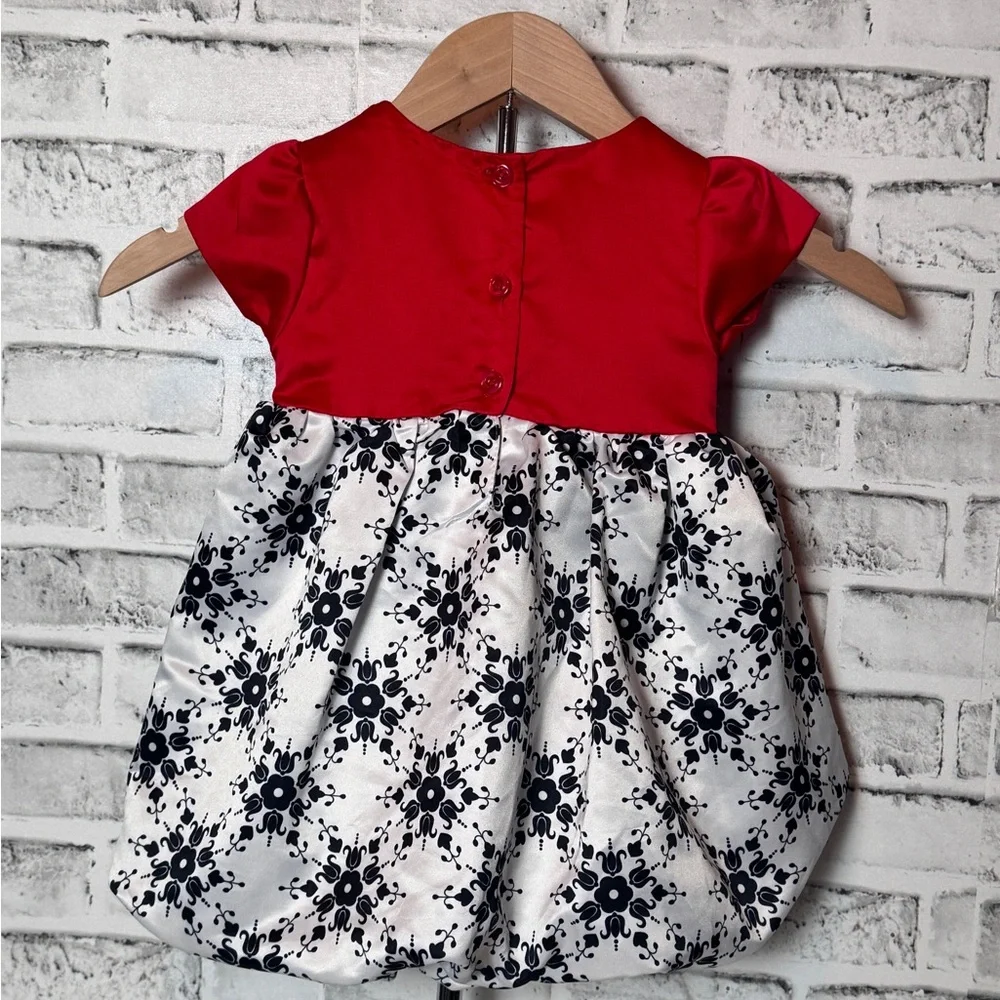 Penelope Mack Red Baby girls Christmas party dress sz 18 months red black‎ white
